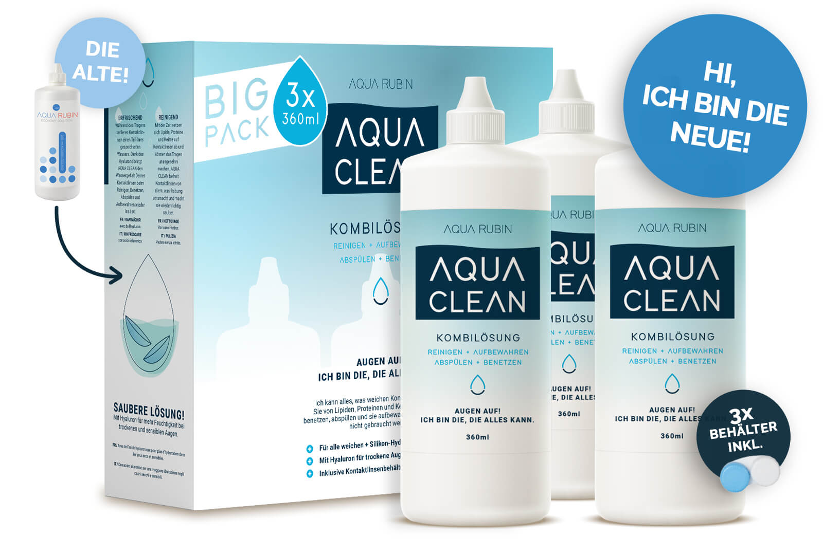 AQUA CLEAN Kombilösung 3x360ml Alle Pflegemittel Goodlens de